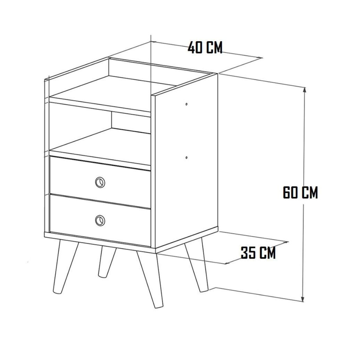 GENERICO - Velador Muebles Gaudi Layla - Color Negro.