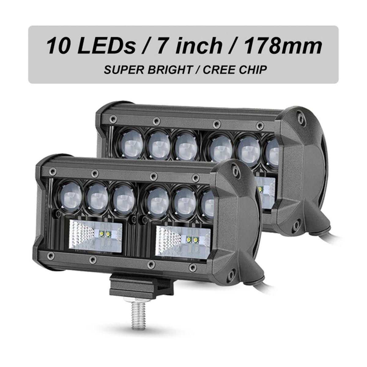 GENERICO - Barra Led Nebliero Doble Color Blancoambar 5d Lupa Potente