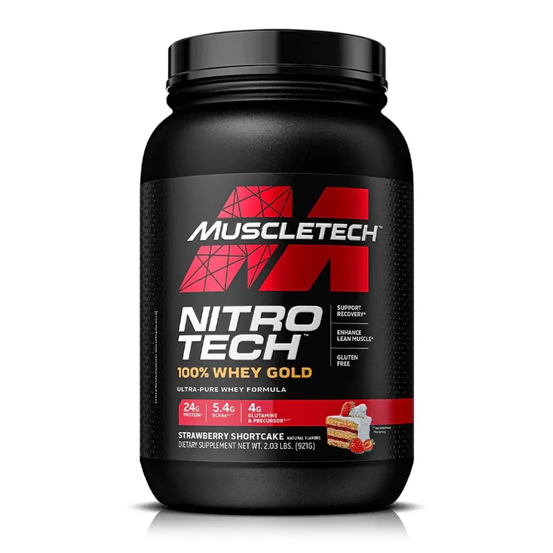 MUSCLETECH - NITROTECH 100% WHEY GOLD STRAWBERRY SHORTCAKE 2lb