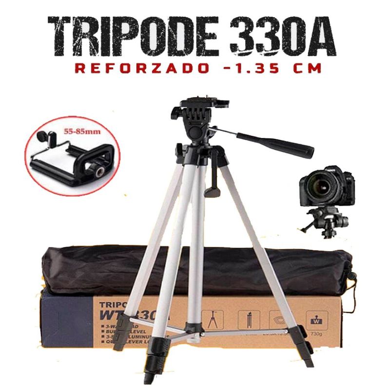 GENERICO - Tripode 14m Portatil Ajustable Camara y Telefono Parante Con Funda