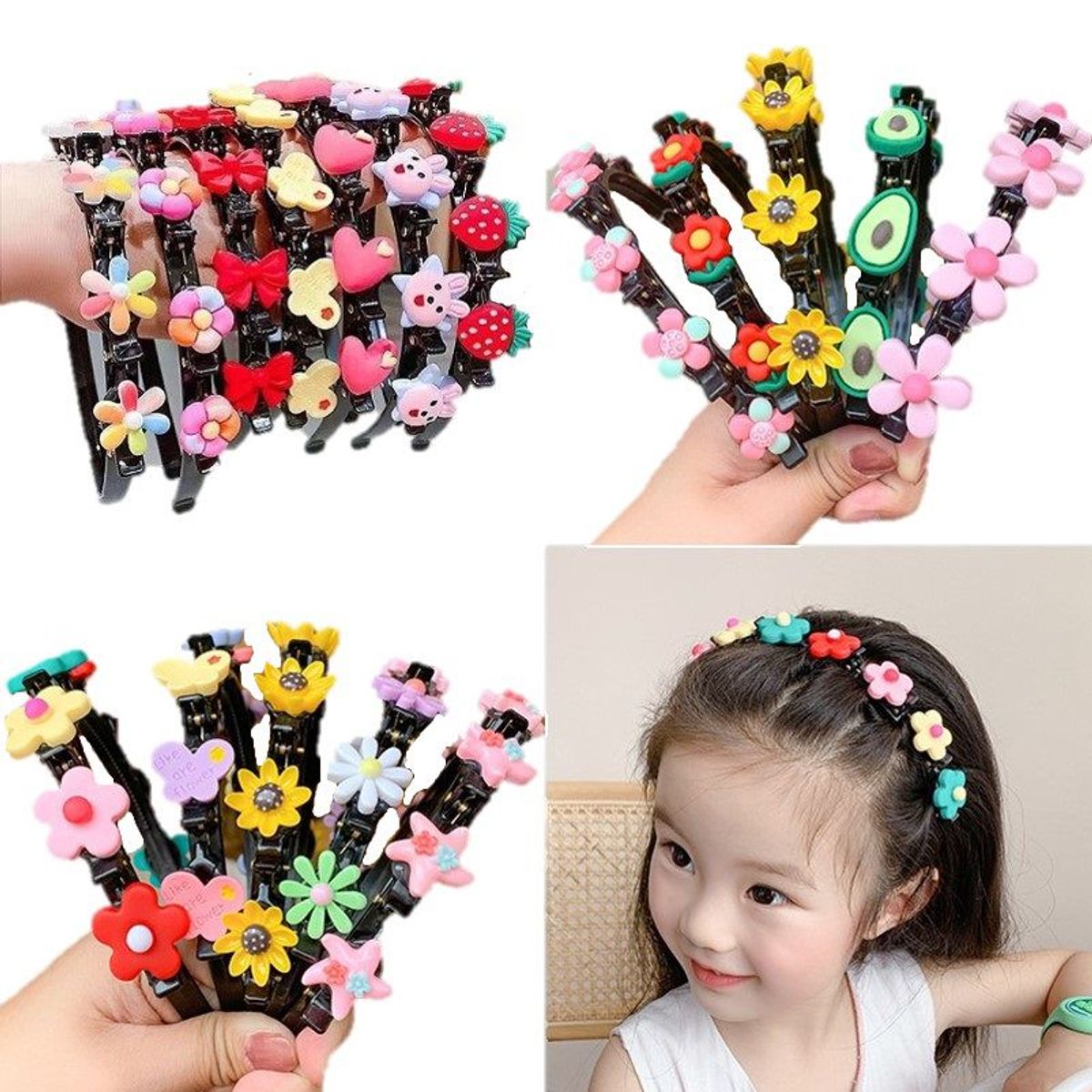 GENERICO - set de 3 - Vinchas kawaii para el cabello colette con ganchos