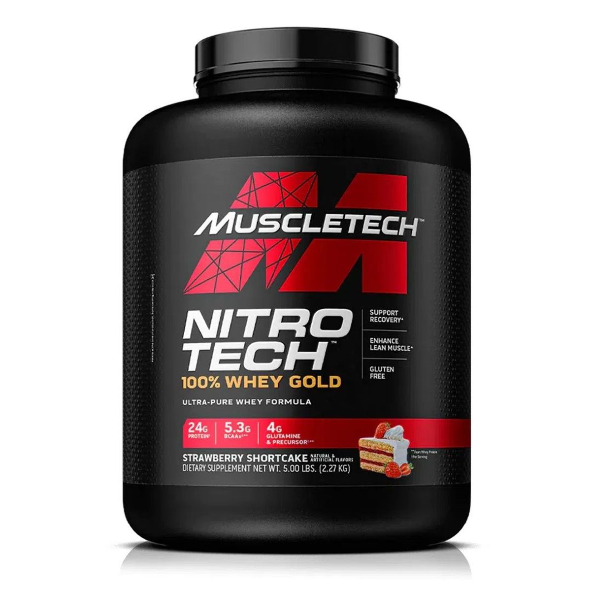 MUSCLETECH - NITROTECH 100% WHEY GOLD STRAWBERRY SHORTCAKE 5lb