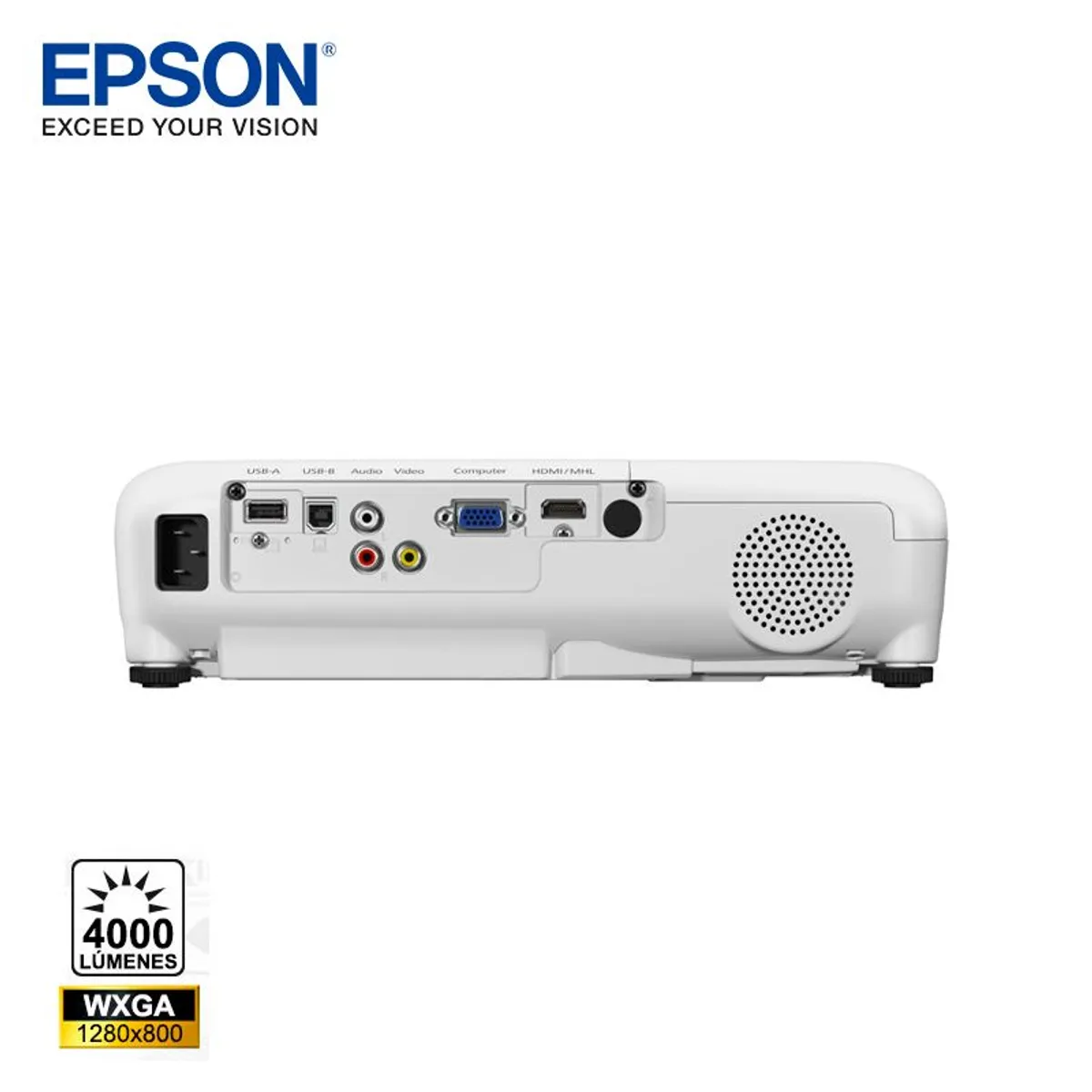 EPSON - Proyector Portátil Powerlite W52+ 4000 Lúmenes Resolución WXGA1280x800