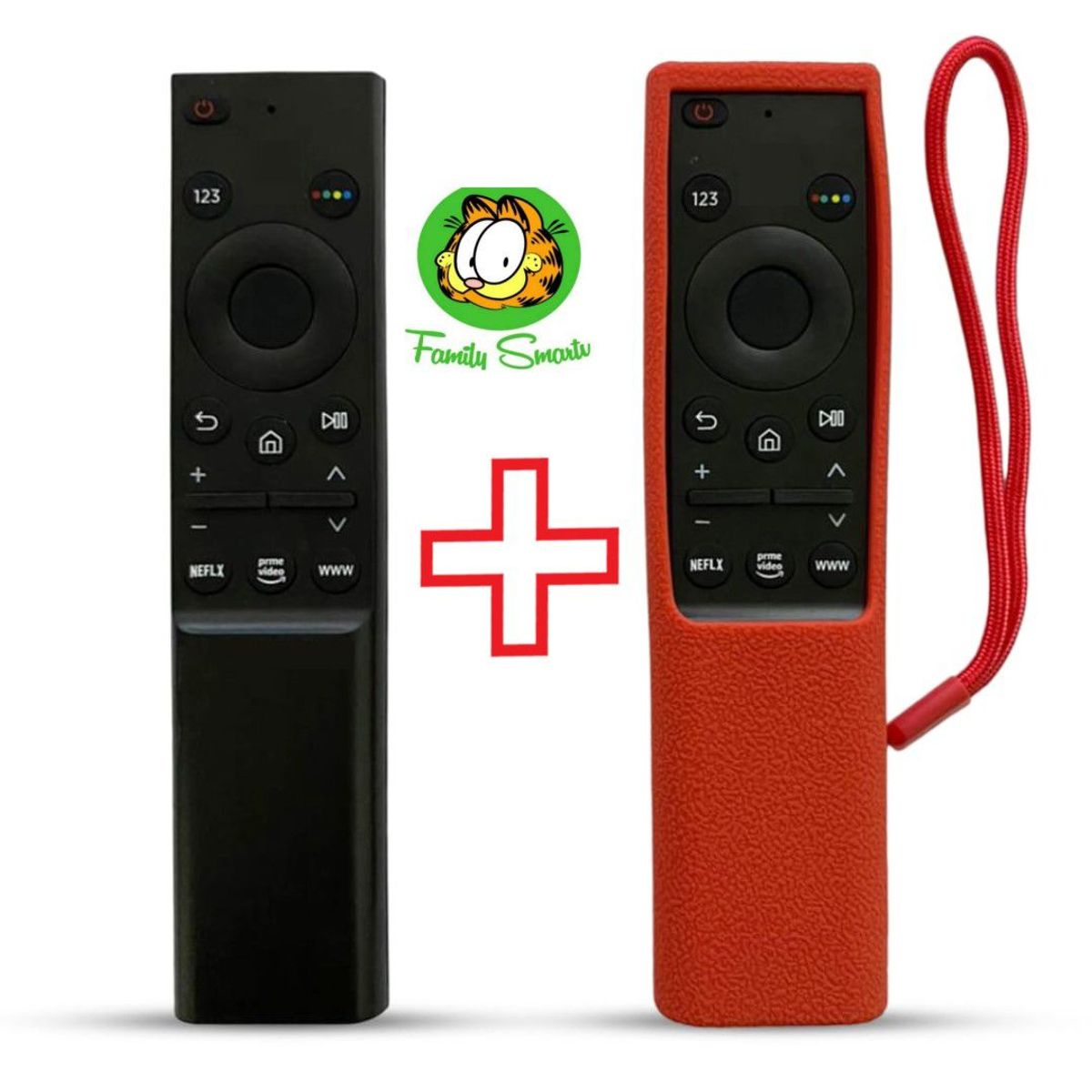 UNIVERSAL - Control Remoto Para Tv Samsung Smart Qled 4k  Funda Roja