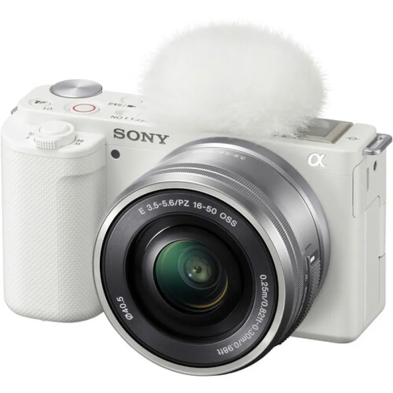 SONY - Sony ZV-E10 Mirrorless Camera with 16-50mm Lens - Blanco