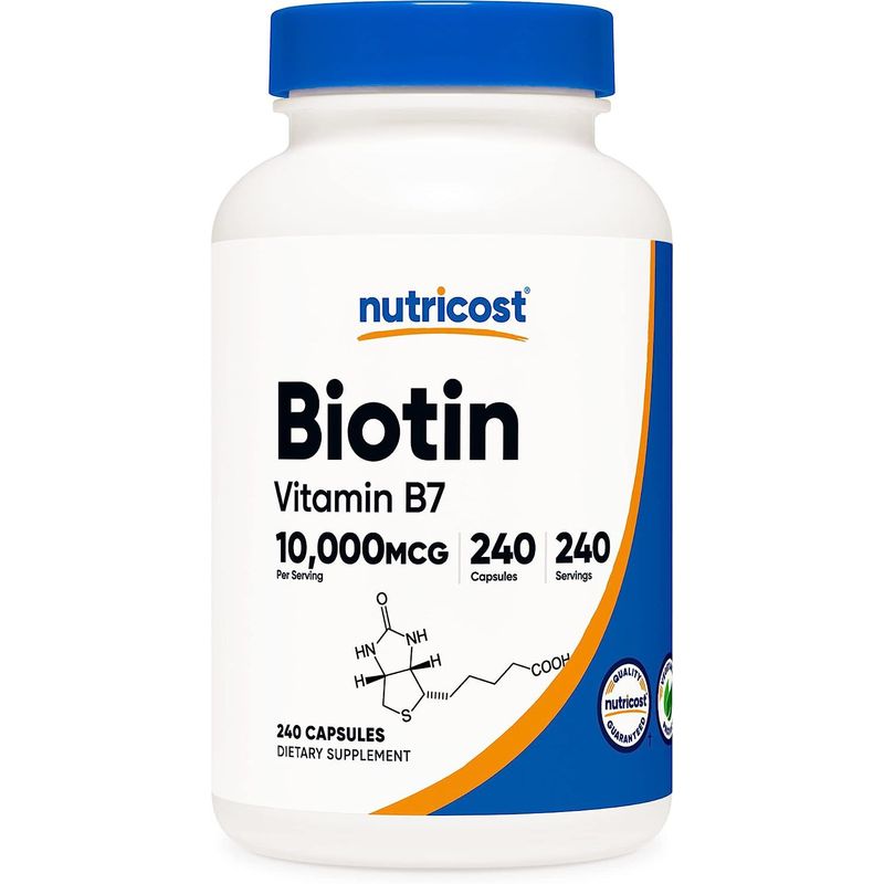 NUTRICOST - Biotin Biotina Vitamina B7 240 capsulas Nutricost