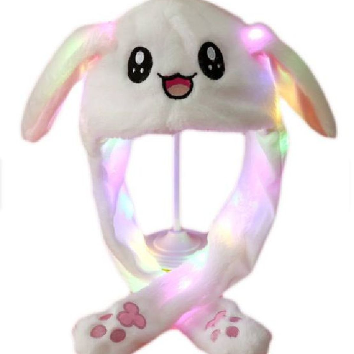 GENERICO - Gorro De Conejo Con Luces Con Orejas Moviles Gorrito Kawaii BLANCO