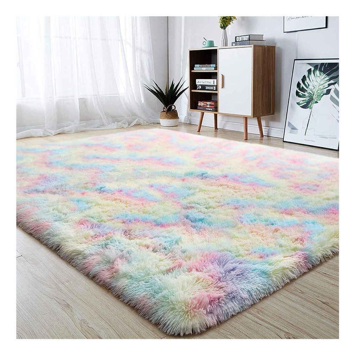 GRETAIL - Alfombra De Felpa Piso Decorativo 150cm x 80cm Arcoíris