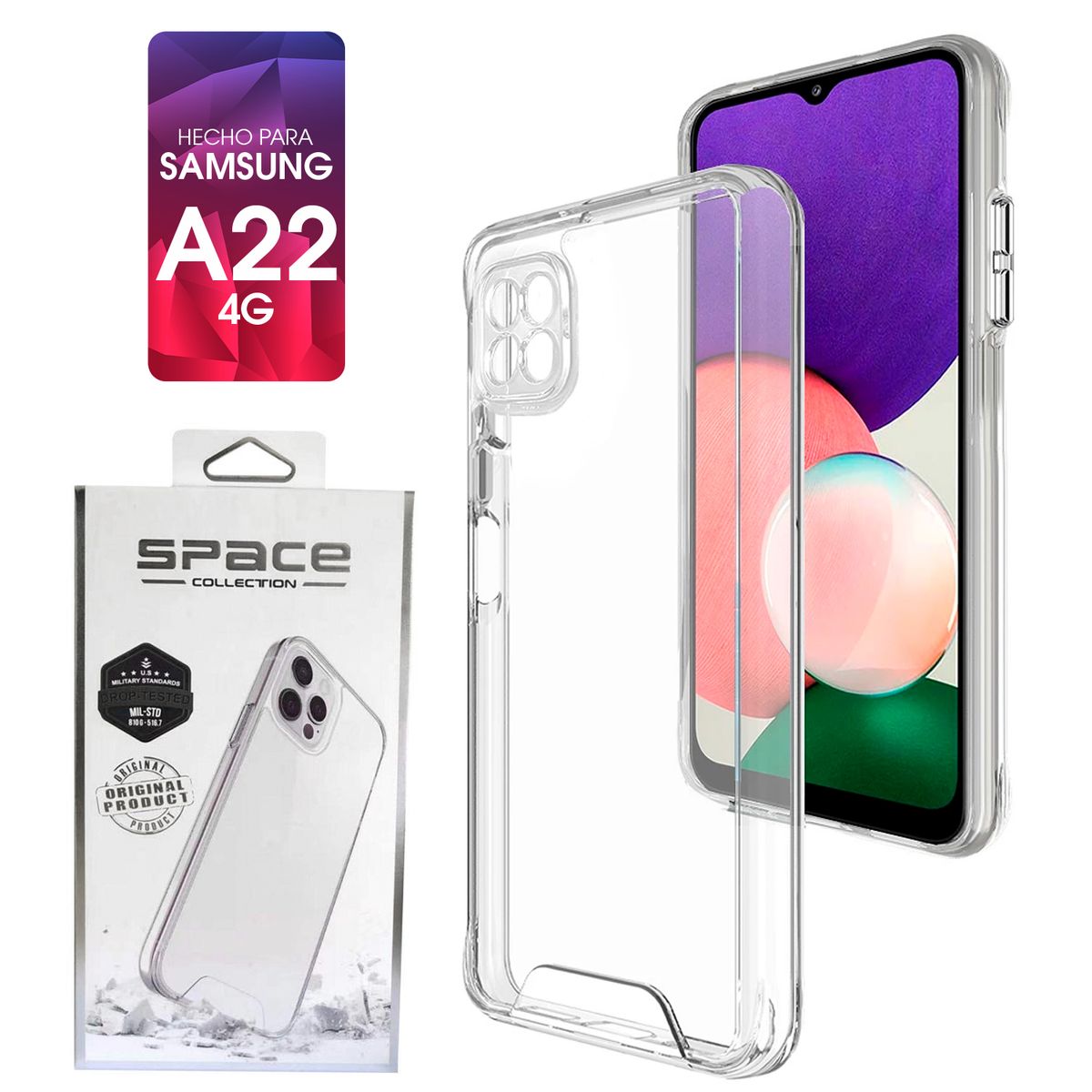 SPACE - Case Space Para Samsung A22 4G Transparente