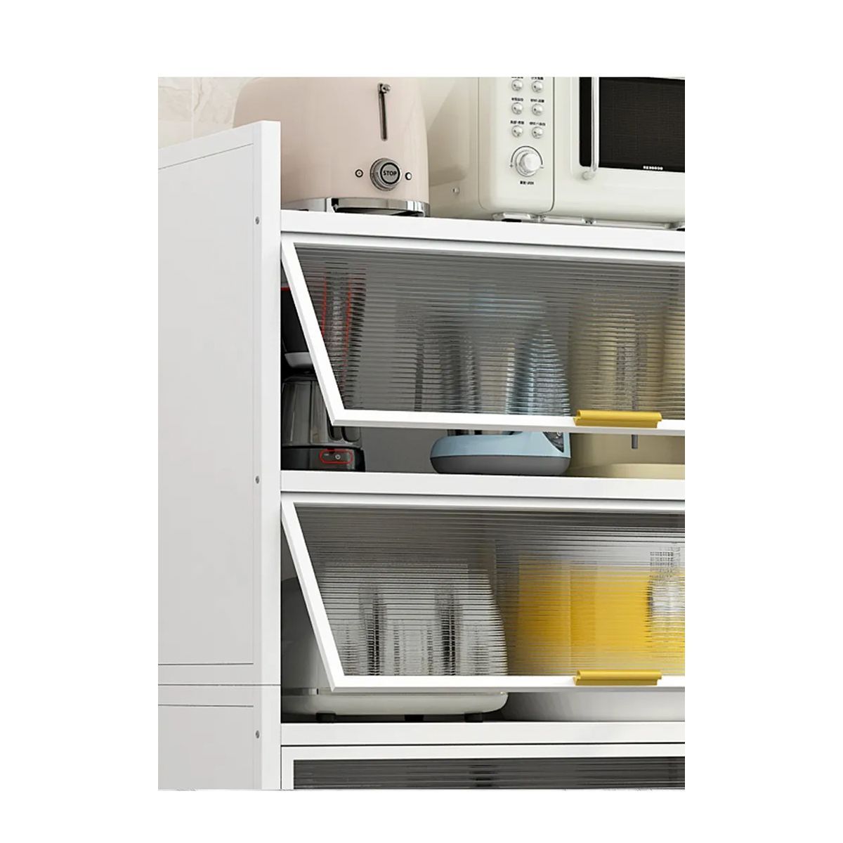 GENERICO - Organizador Multiuso Mueble Estante Cocina Microondas 4 Niveles Multiuso Blanco