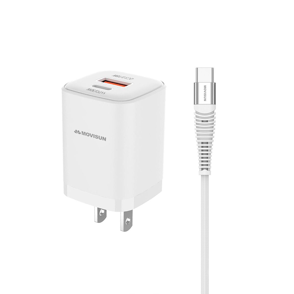 MOVISUN - Kit Cargador QC 3.0 Movisun MPD-30 Blanco