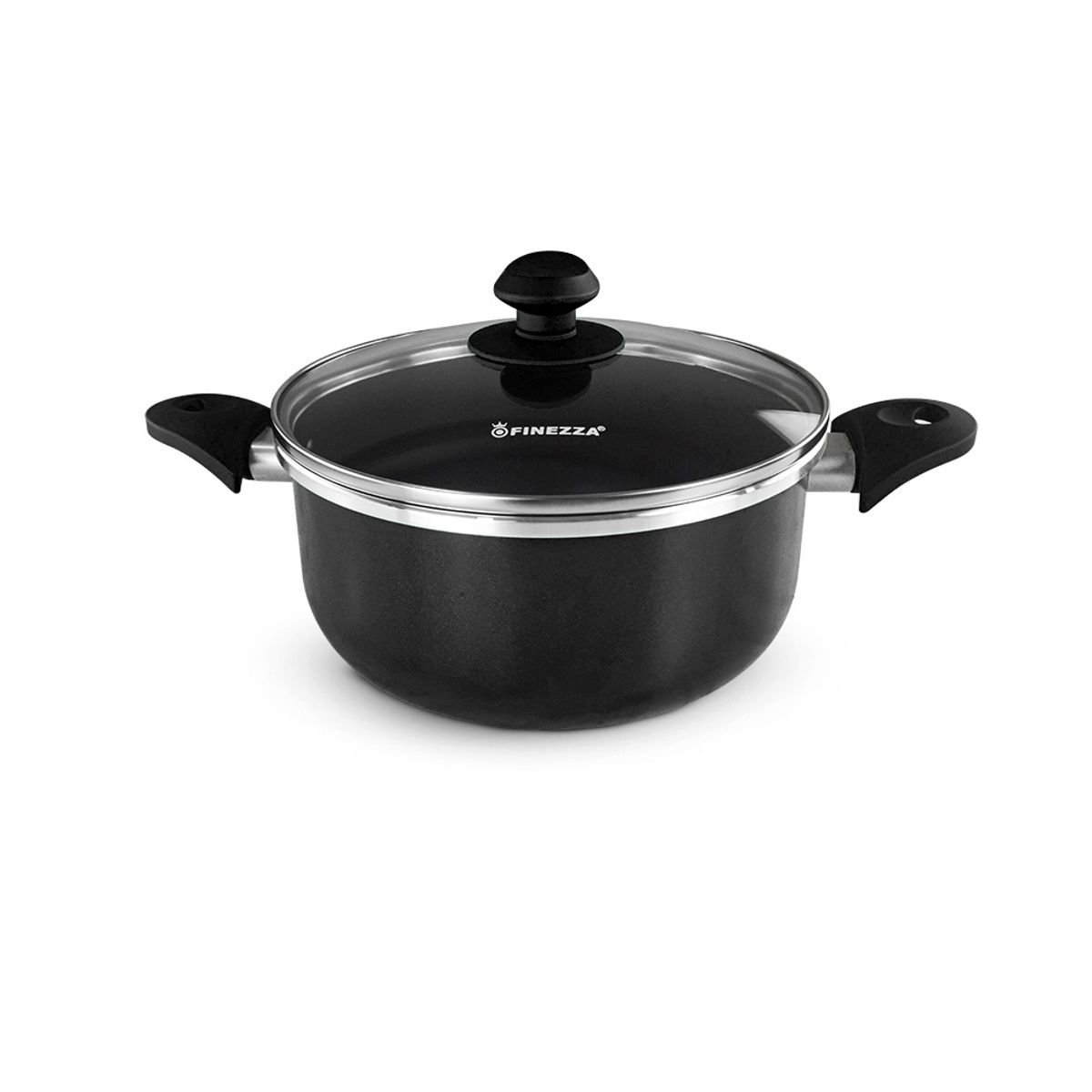 FINEZZA - Olla Antiadherente FINEZZA de 24 cm en Color Negro FZ-X324AH
