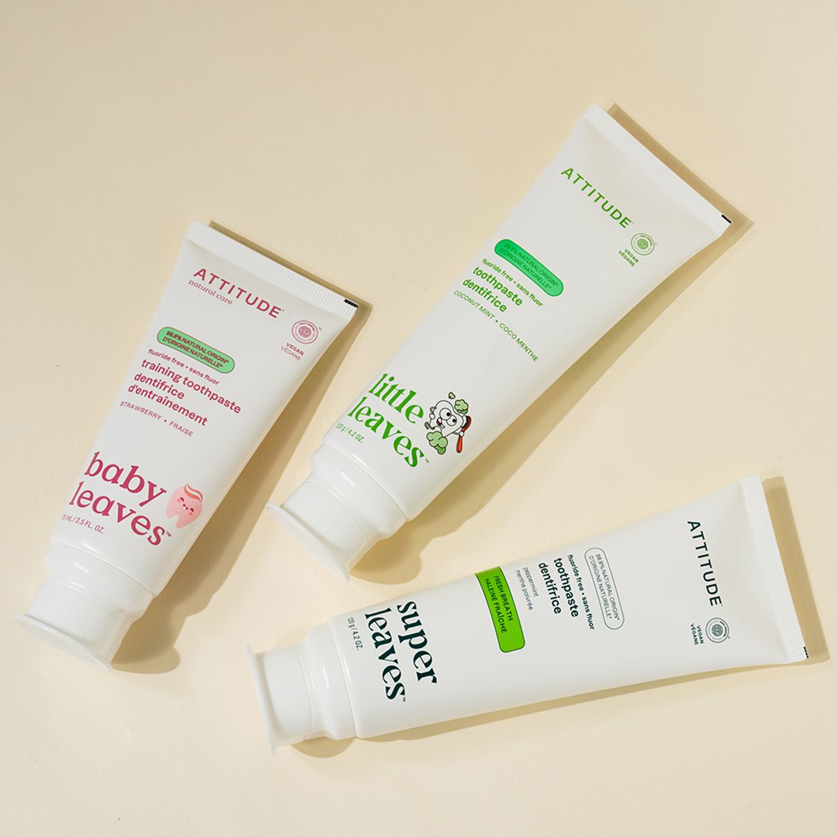 ATTITUDE - Pasta de Dientes para niños Sin Flúor 120g  Menta y Coco