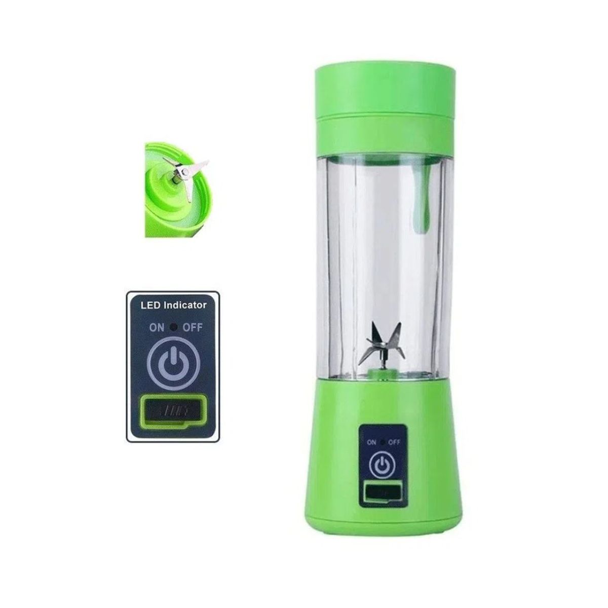 OEM - Mini Licuadora Portátil Inalámbrica - 6 Aspas VERDE