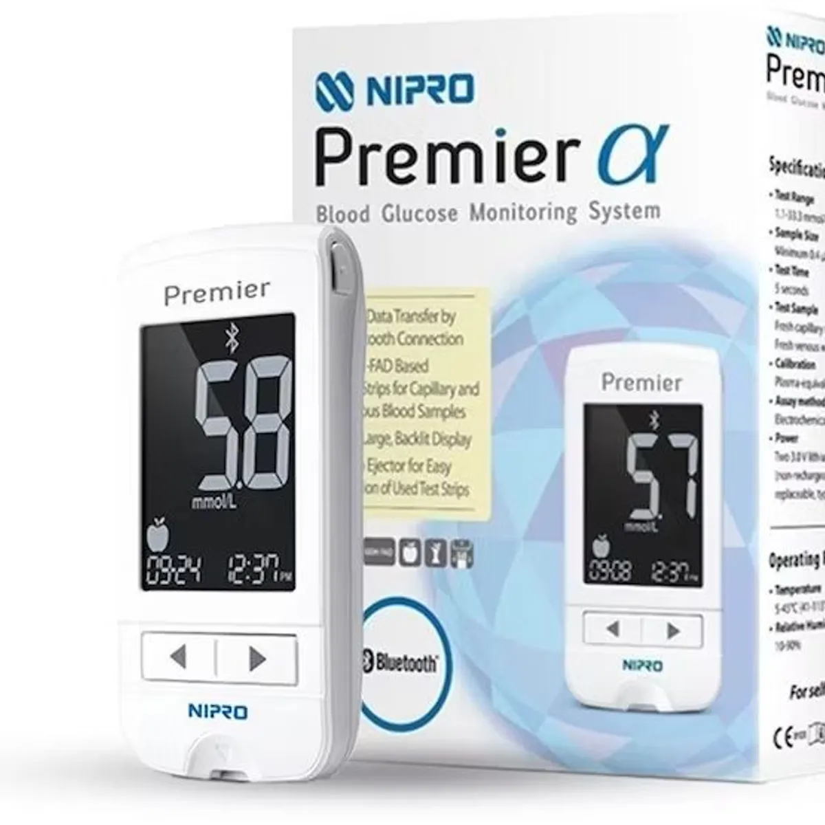 NIPRO - MEDIDOR DE GLUCOSA NIPRO PREMIER MAS 10 TIRAS Y 10 LANCETAS