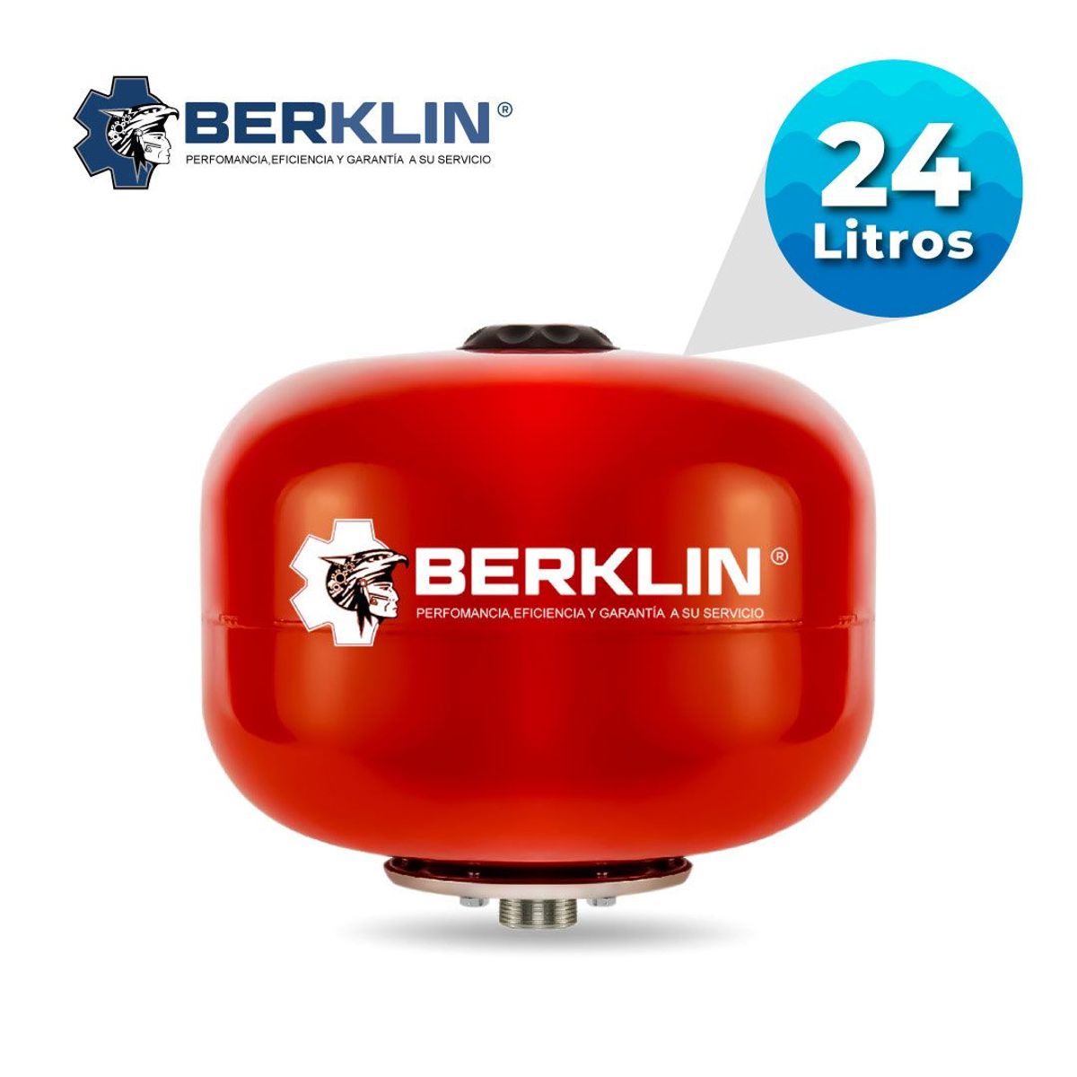 BERKLIN - TANQUE HIDRONEUMATICO DE 24 LITROS ESFERICO ROJO