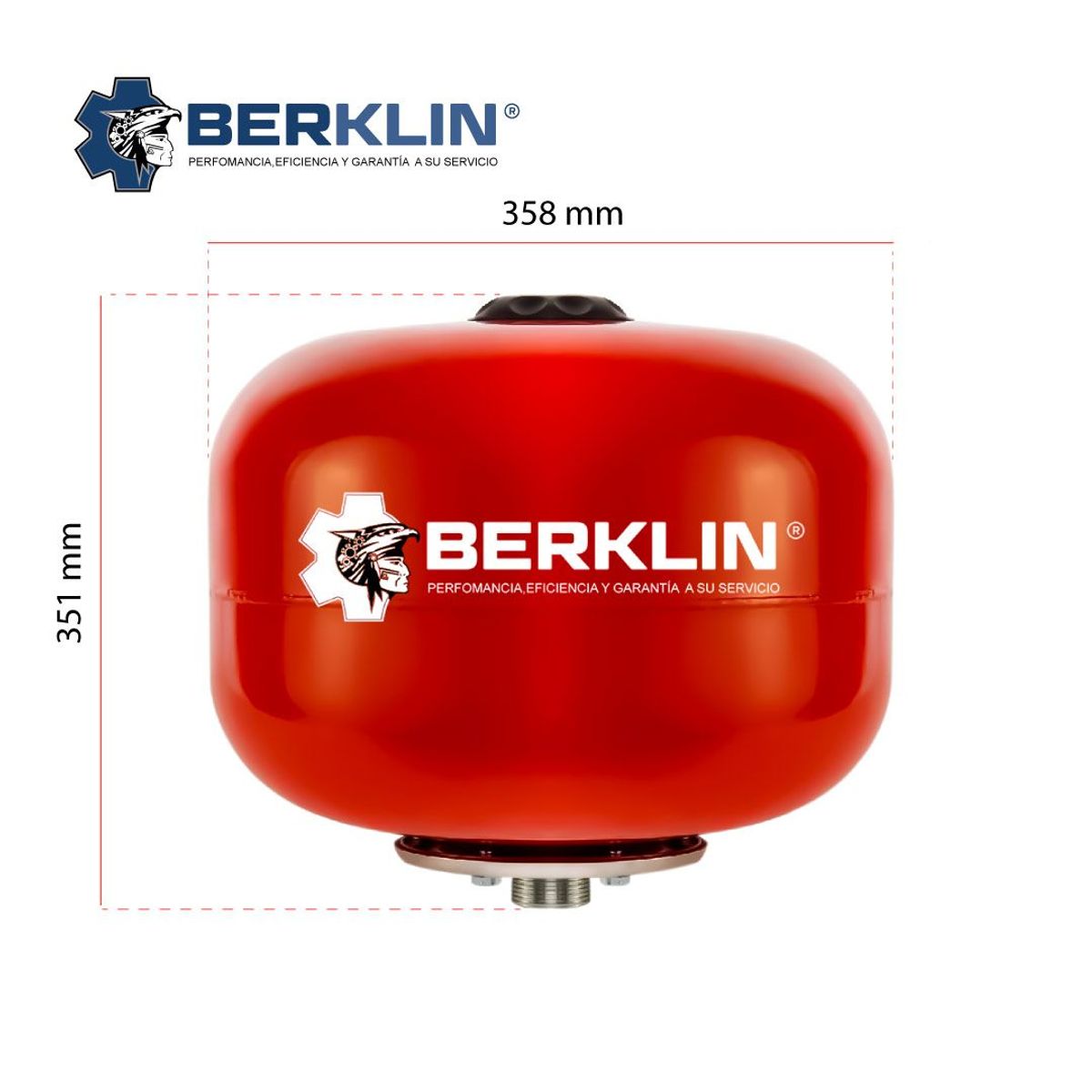BERKLIN - TANQUE HIDRONEUMATICO DE 24 LITROS ESFERICO ROJO