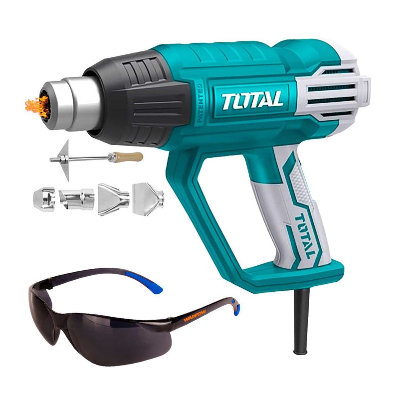 TOTAL TOOLS - PISTOLA CALOR 2000W SECADOR TOTALLENTES PROTECCIÓN WADFOW
