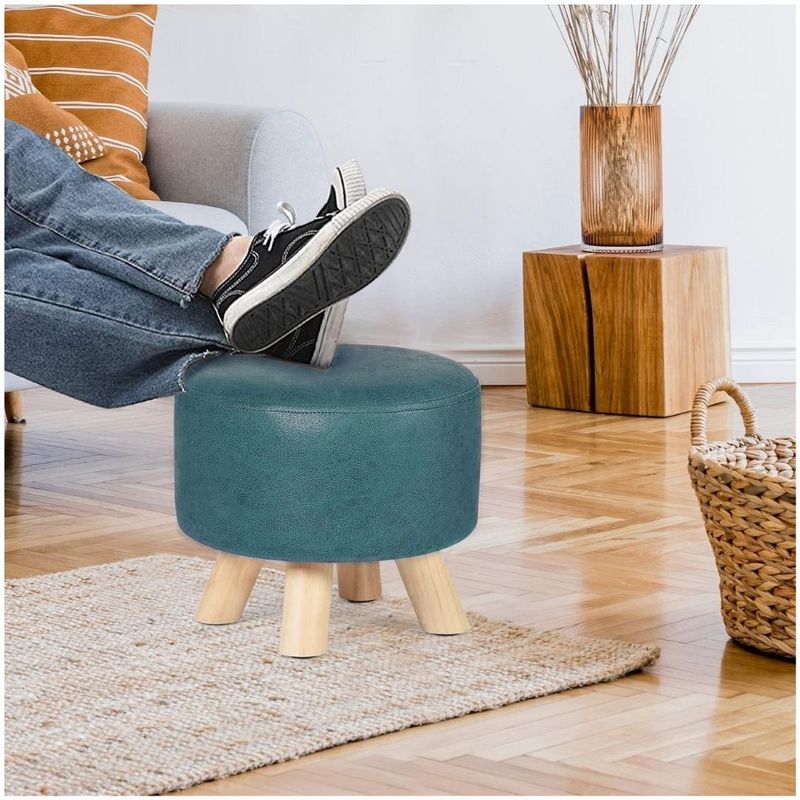 GENERICO - Puff mueble taburete mueble reposapiés redondo acolchado