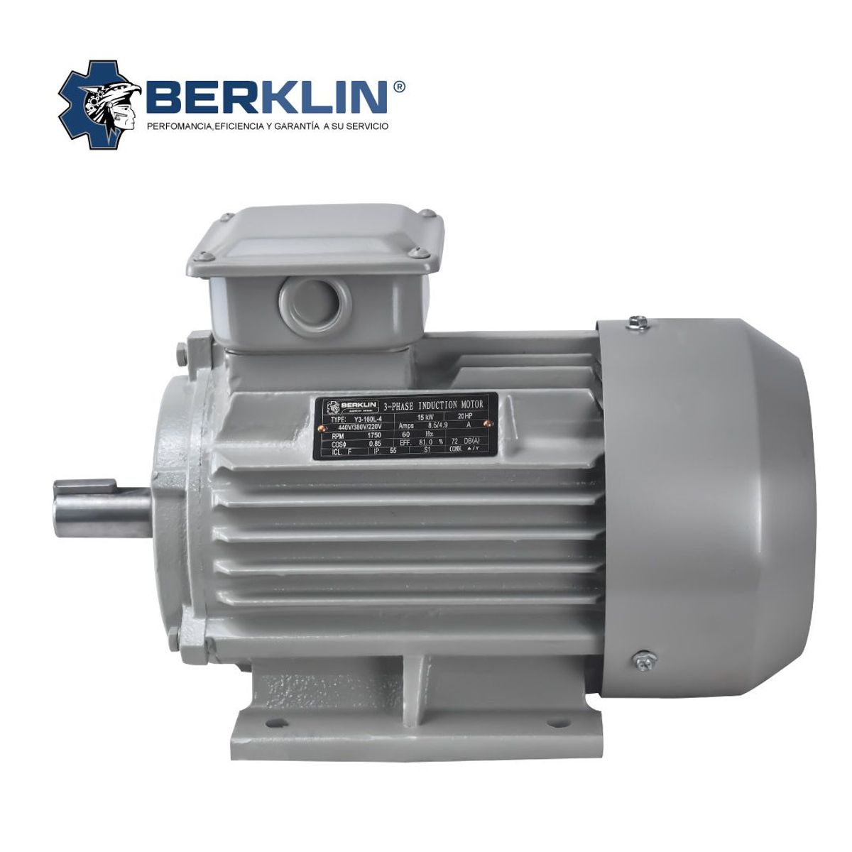 MOTOR ELÉCTRICO TRIFASICO DE 15HP 1750RPM, marca BERKLIN - Foto Principal