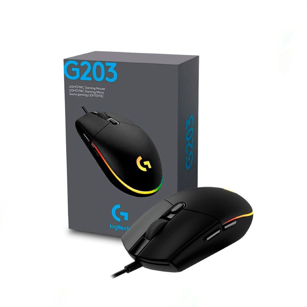 LOGITECH - Mouse Gamer Logitech G203 con 6 Botones Programables Negro