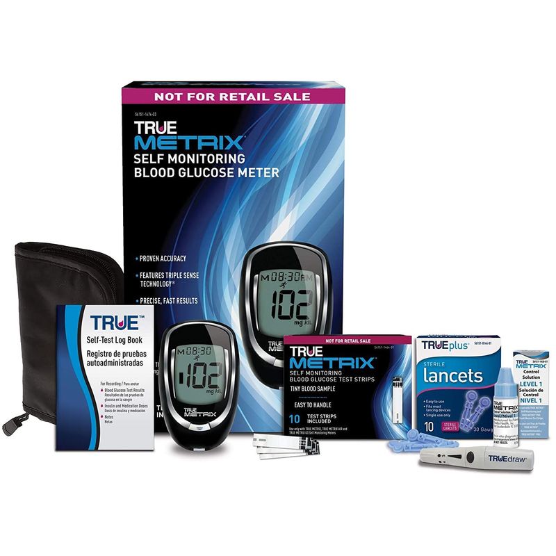 NIPRO - KIT GLUCOMETRO TRUE METRIX MAS 50 TIRAS, LANCETAS Y SOLUCION CONTROL