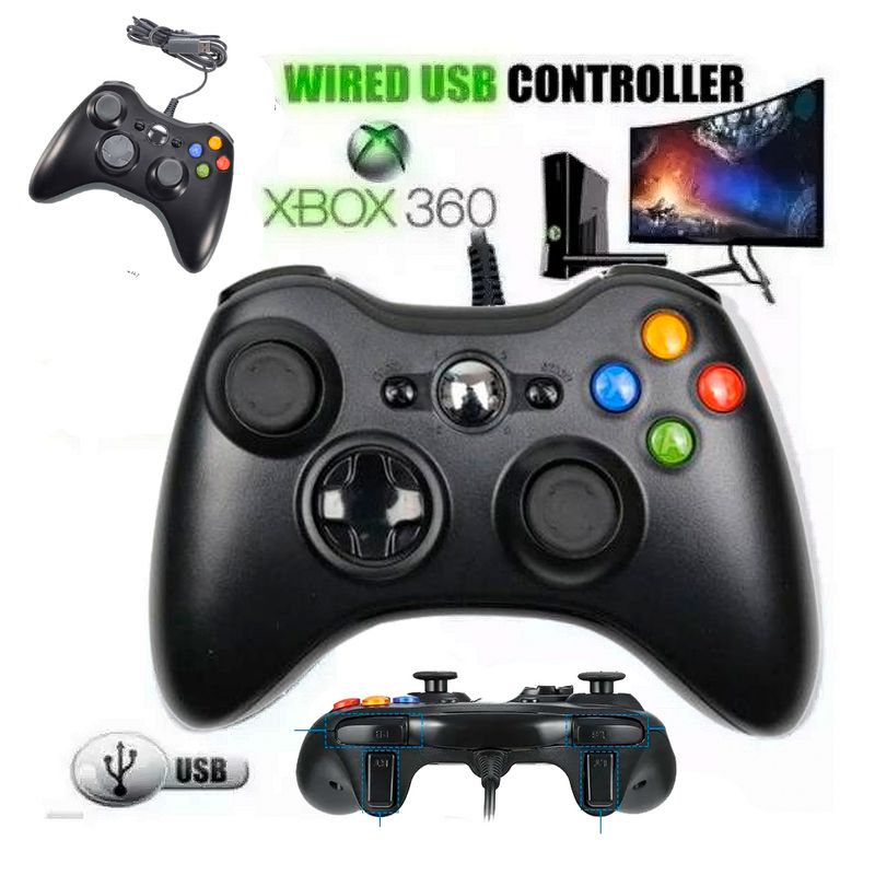 GENERICO - Mando Xbox 360 para Consola PC con Windows - Negro