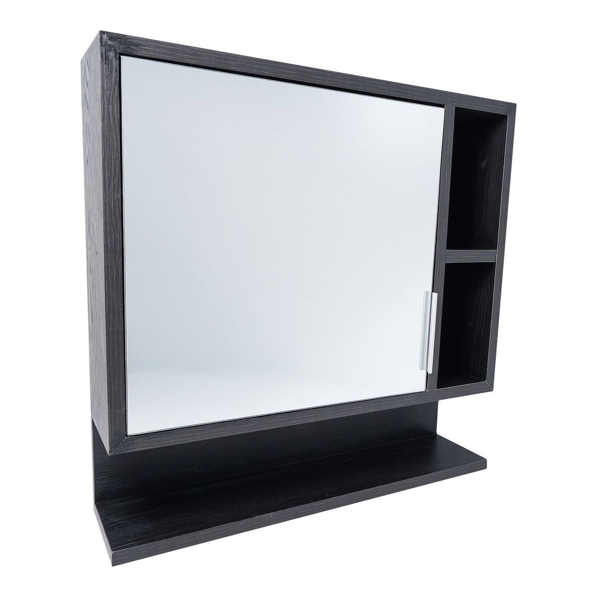 PELIKANO - mueble organizador de baño con espejo roble negro