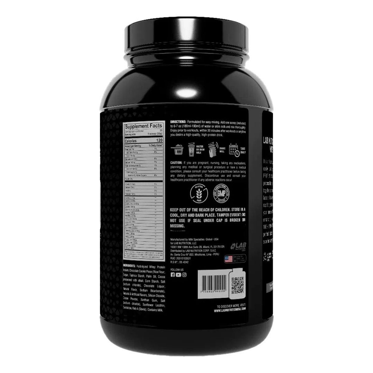 LAB NUTRITION USA - 100 Hydrolyzed Cookies And Cream 2lb