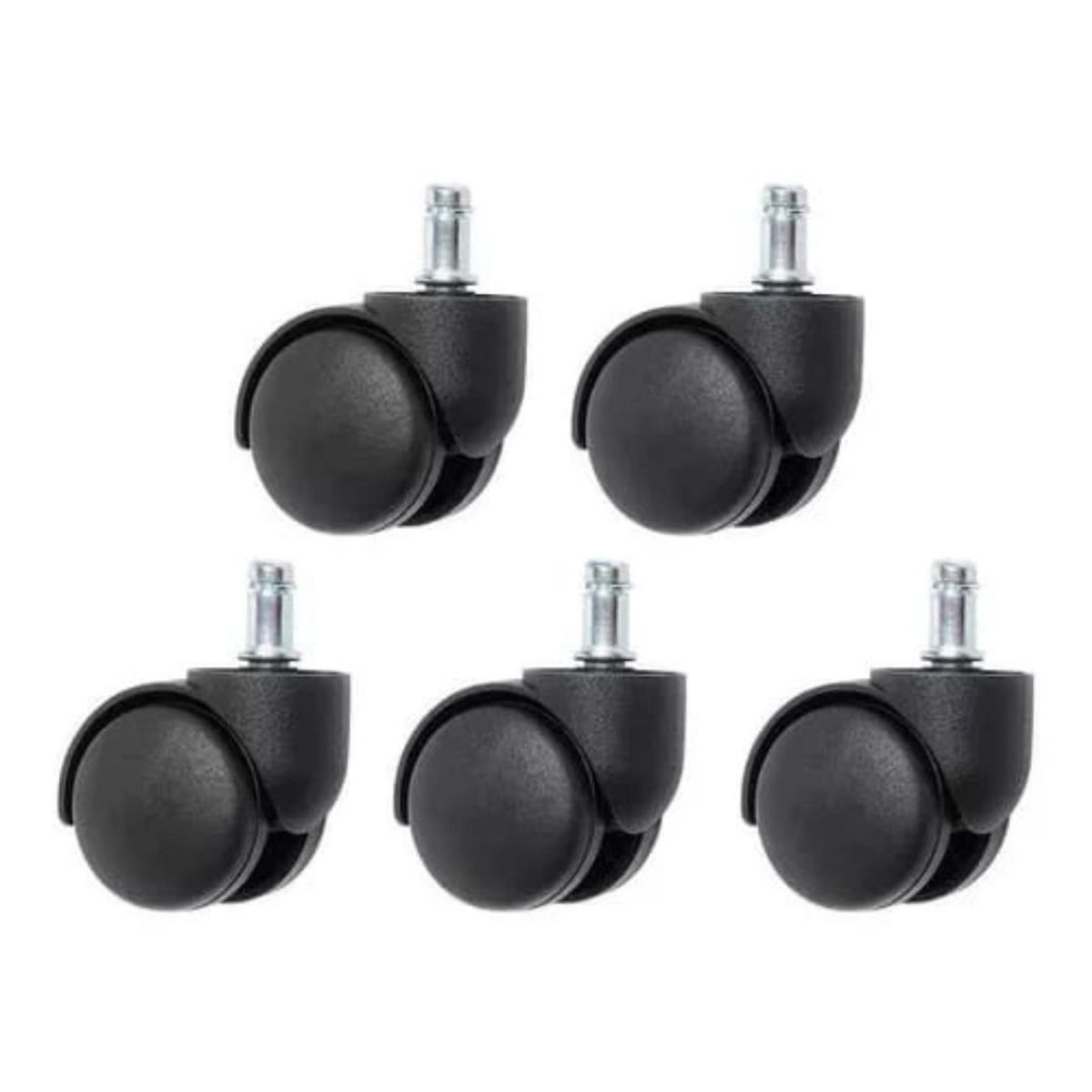 GENERICO - KIT DE 5 RUEDAS DE NYLON NEGRO