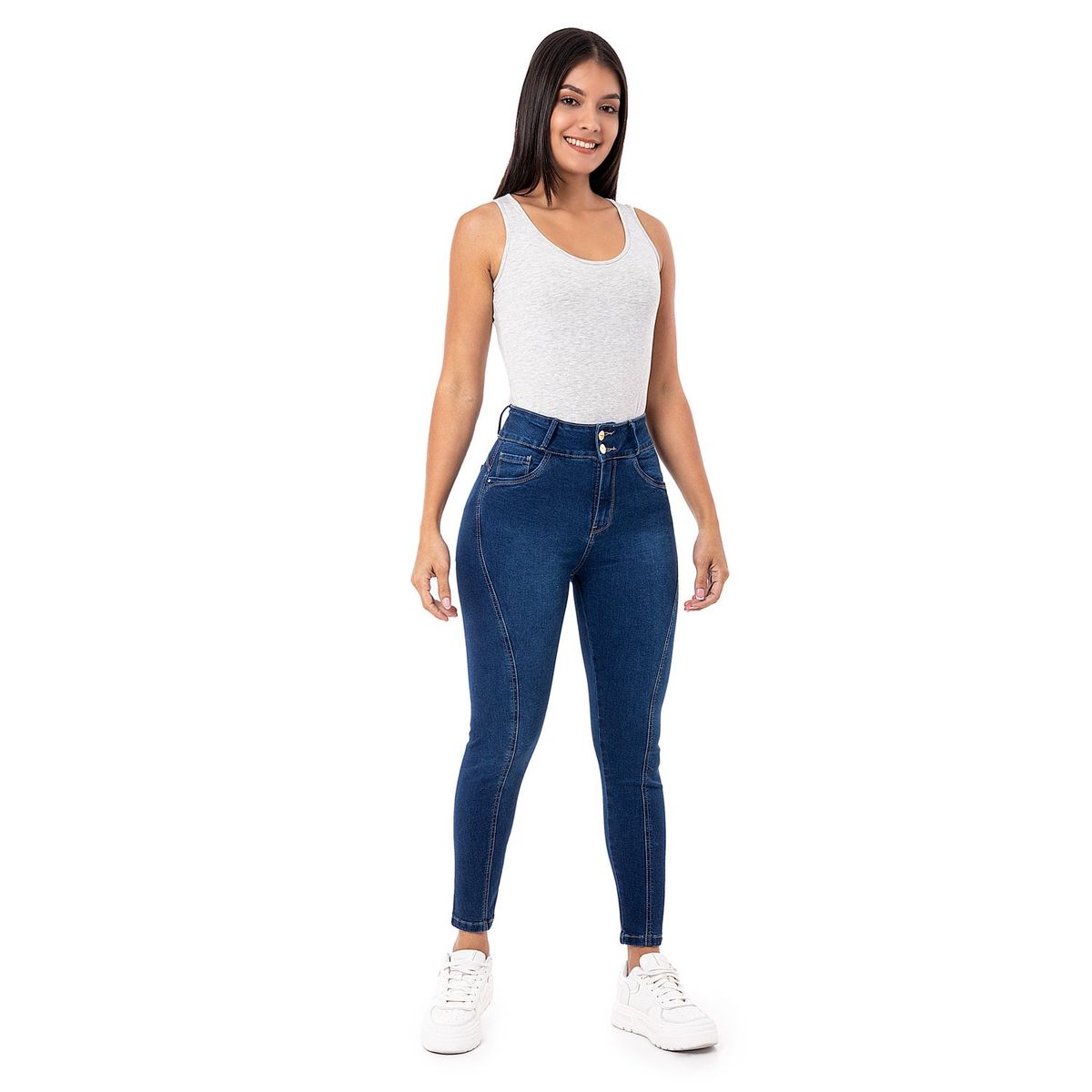 PIONIER - Pantalon Moda Denim Stretch Mujer Halenda
