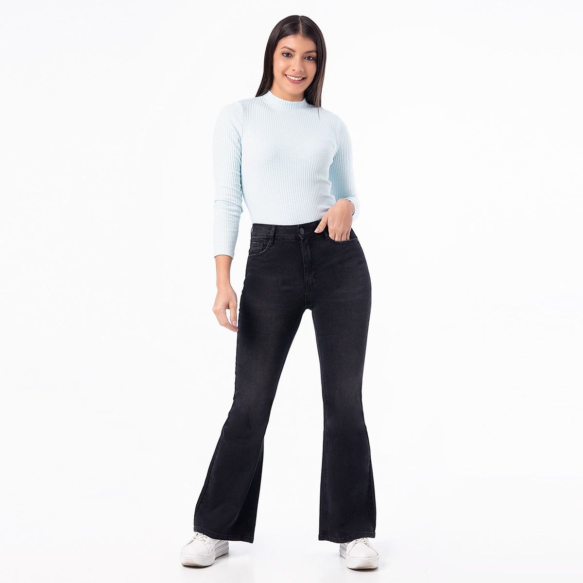 PIONIER - Pantalón Moda Denim Stretch Mujer Hallyh