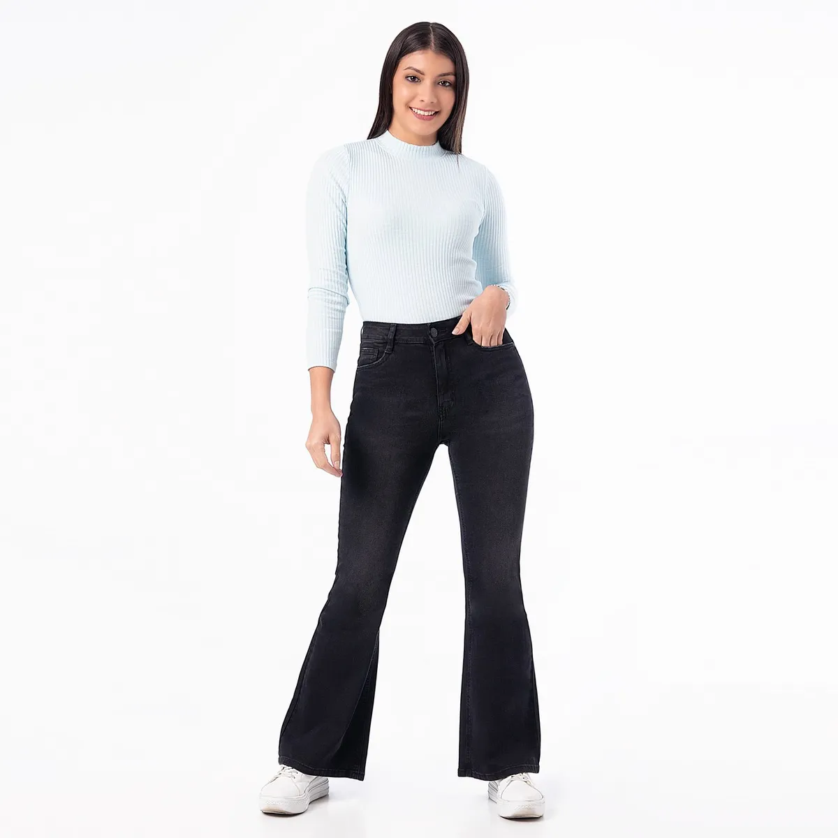 PIONIER - Pantalón Moda Denim Stretch Mujer Hallyh