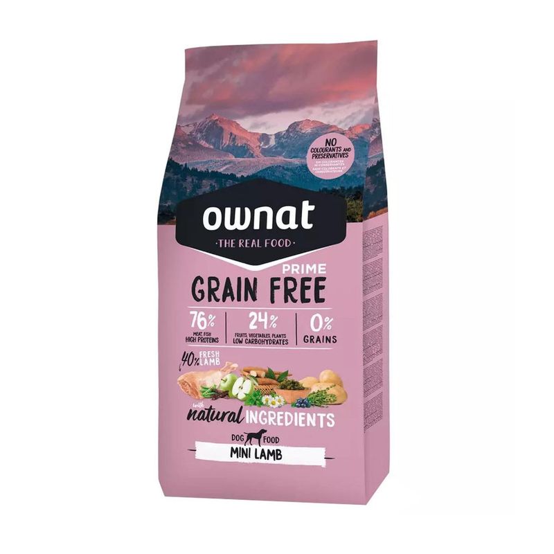 GENERICO - Alimento Ownat Prime Perro Adulto Mini GF Sabor Cordero 3kg