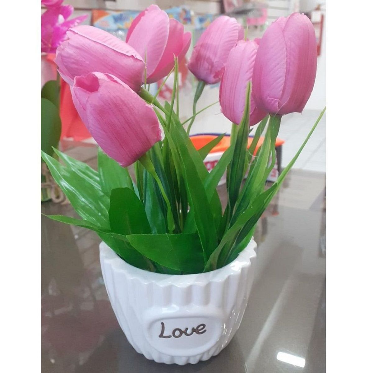 GENERICO - Ramo de flores artificiales Tulipanes decorativa para el hogar-Rosa