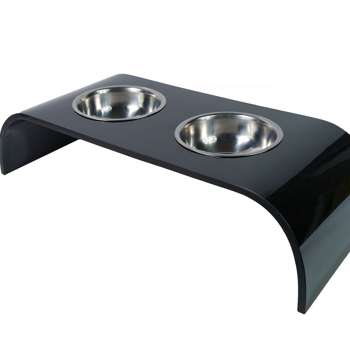 GENERICO - comedero laminado para perro y gatos medianos negro