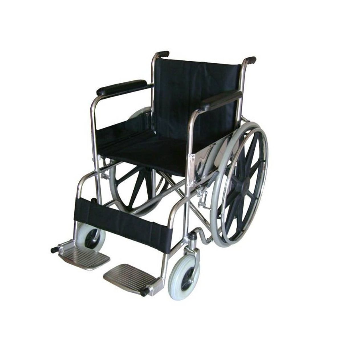 GENERICO - SILLA DE RUEDAS DE ACERO CROMADO