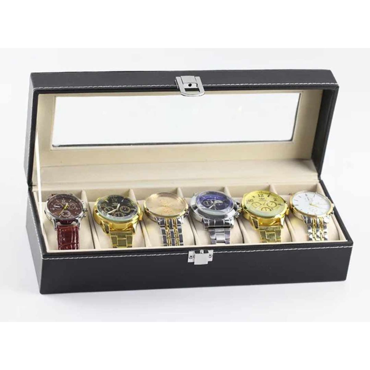 GENERICO - Estuche de Relojes Elegante Hombre y Mujeres de 6 Relojes