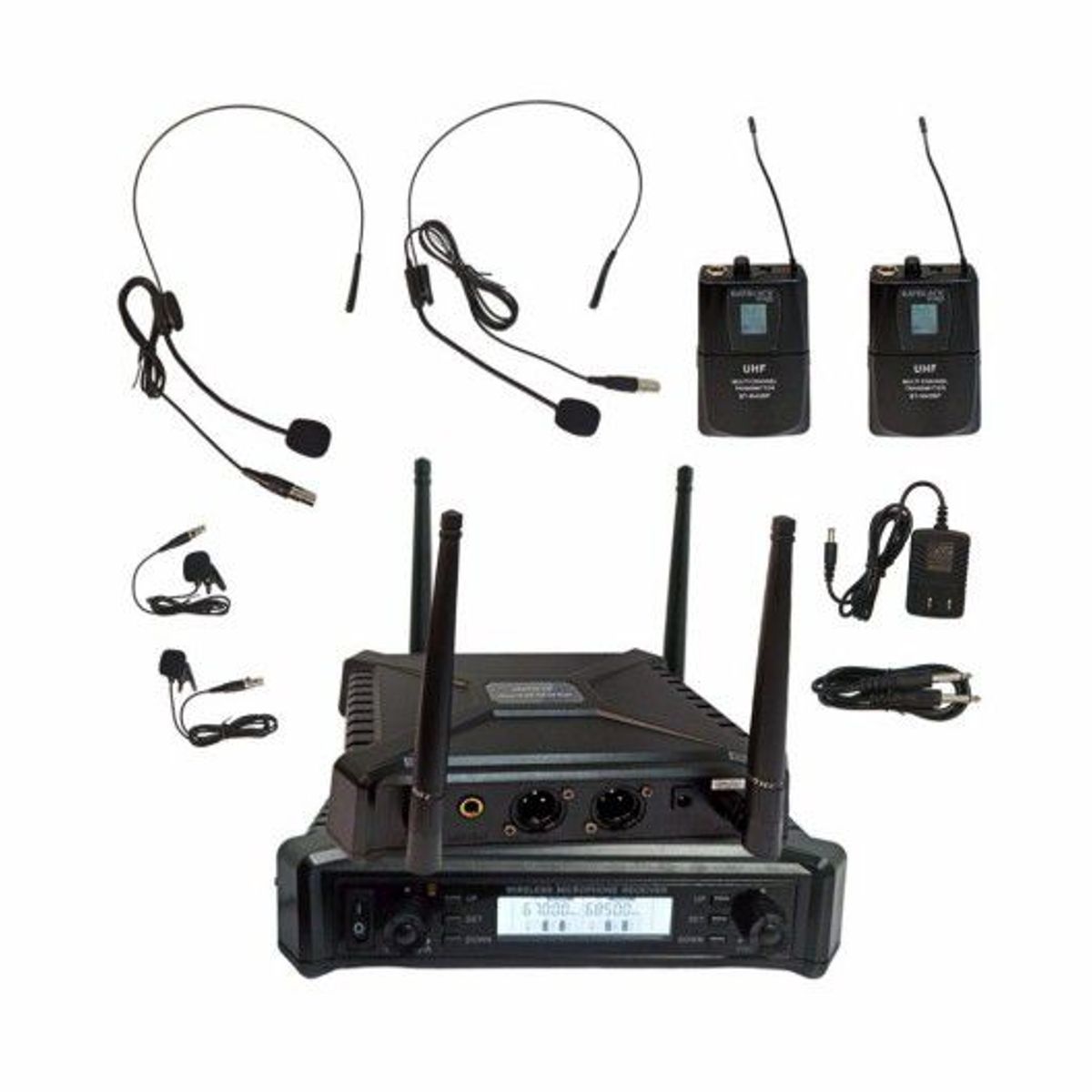 BATBLACK - micrófono inalámbrico profesional tipo vincha uhf