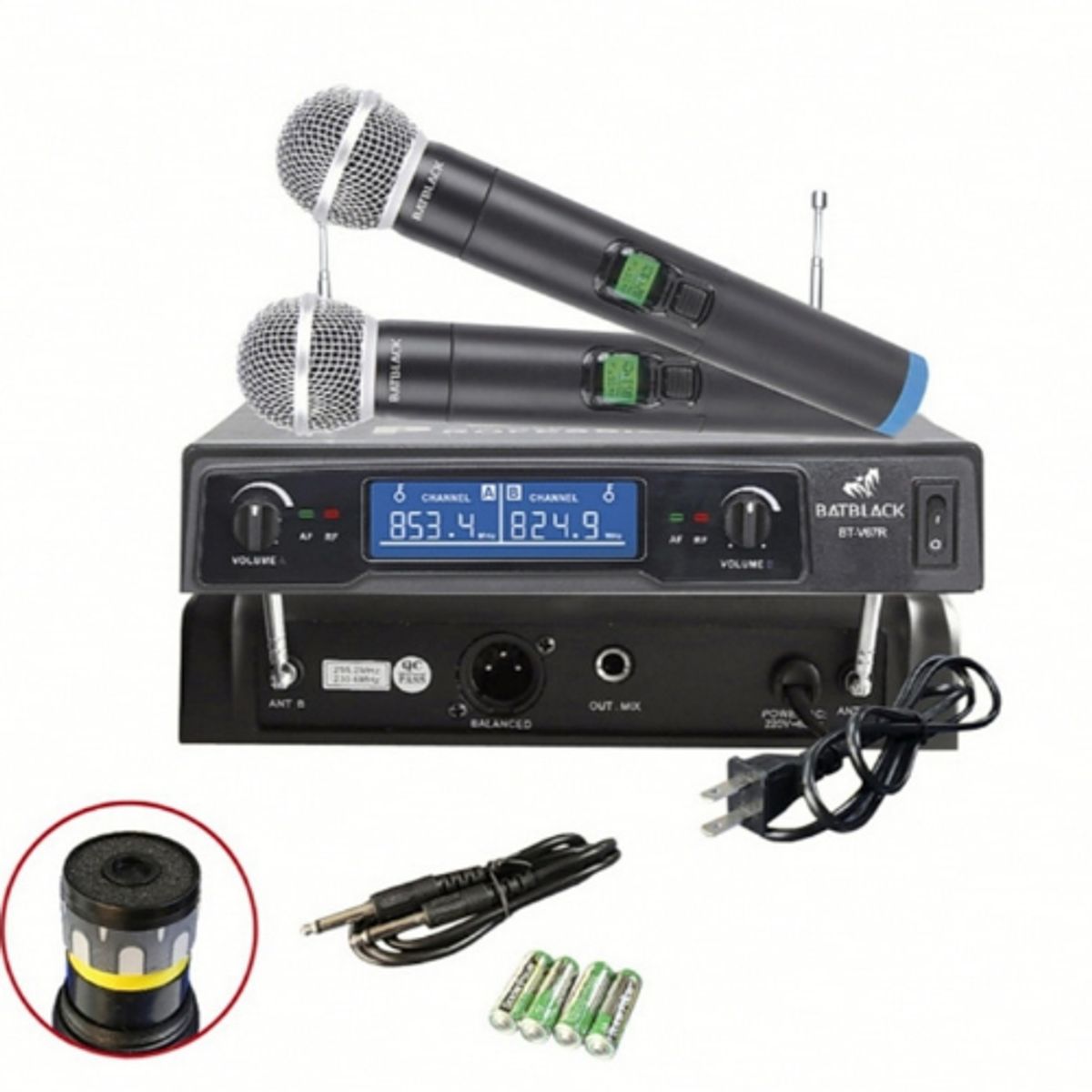 BATBLACK - micrófono inalámbrico profesional vhf