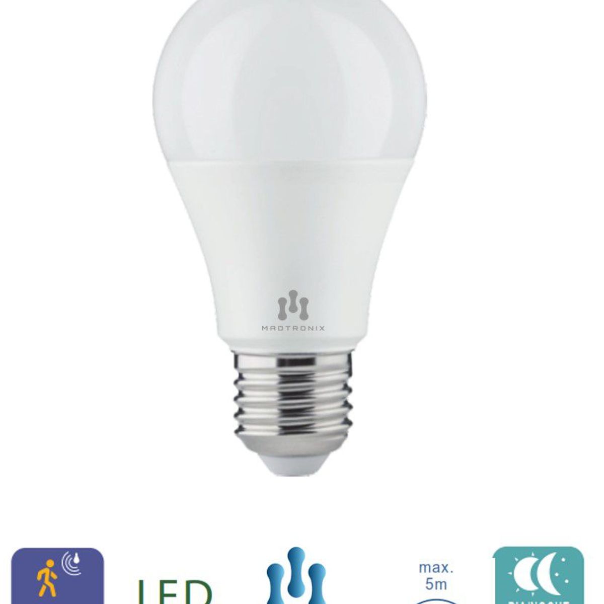 MADTRONIX - Foco Led Sensor de Movimiento Inteligente Ahorrador 9W