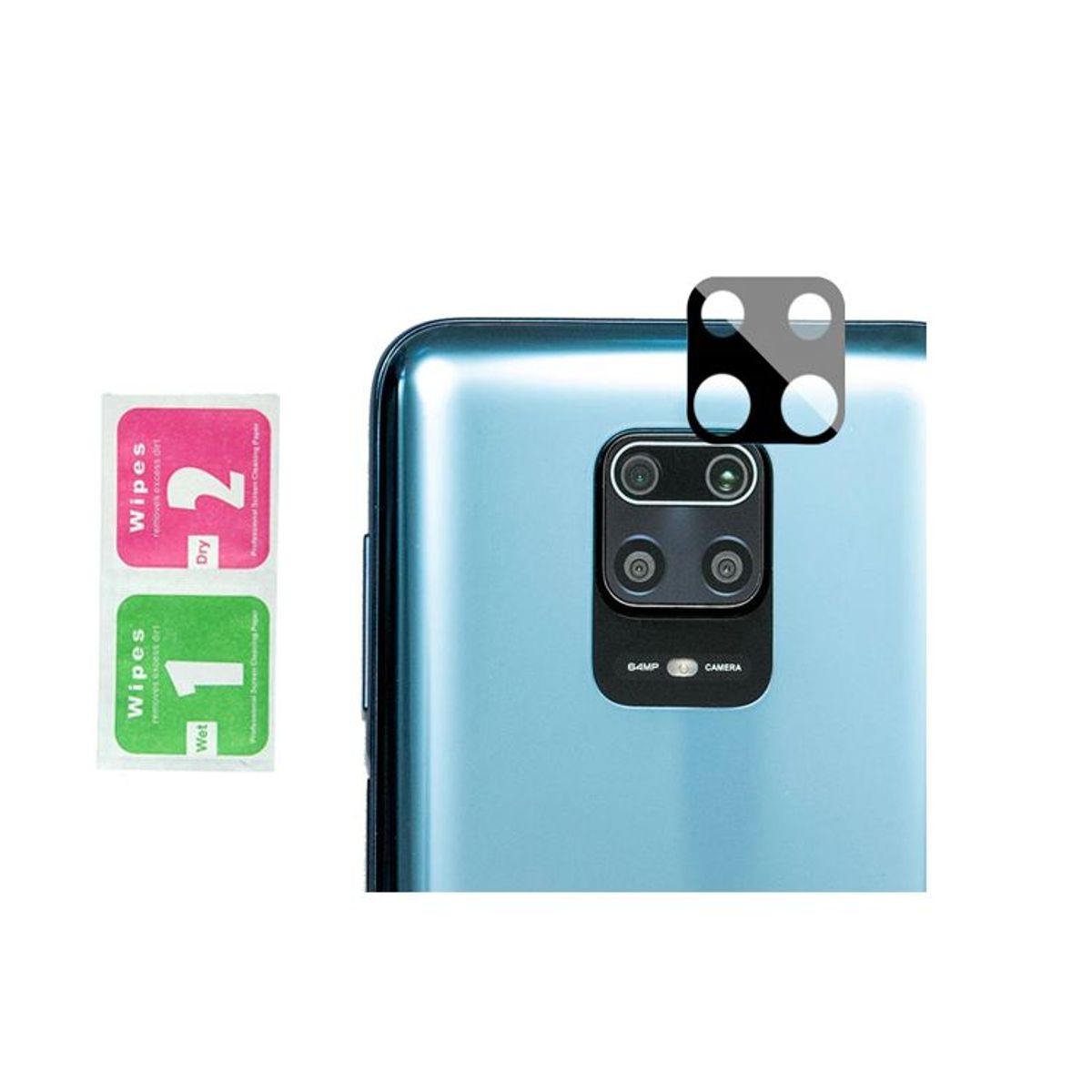 GENERICO - Vidrio Protector para Lente de Cámara Xiaomi Note 9S - Negro