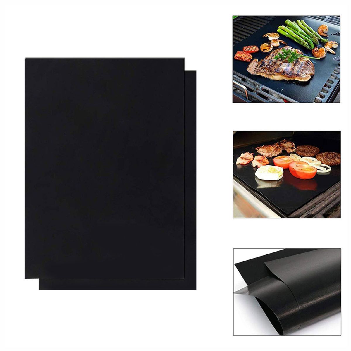 GENERICO - 2 Mat Lamina Antiadherente Teflón Parrilla Bbq Reutilizable Horno