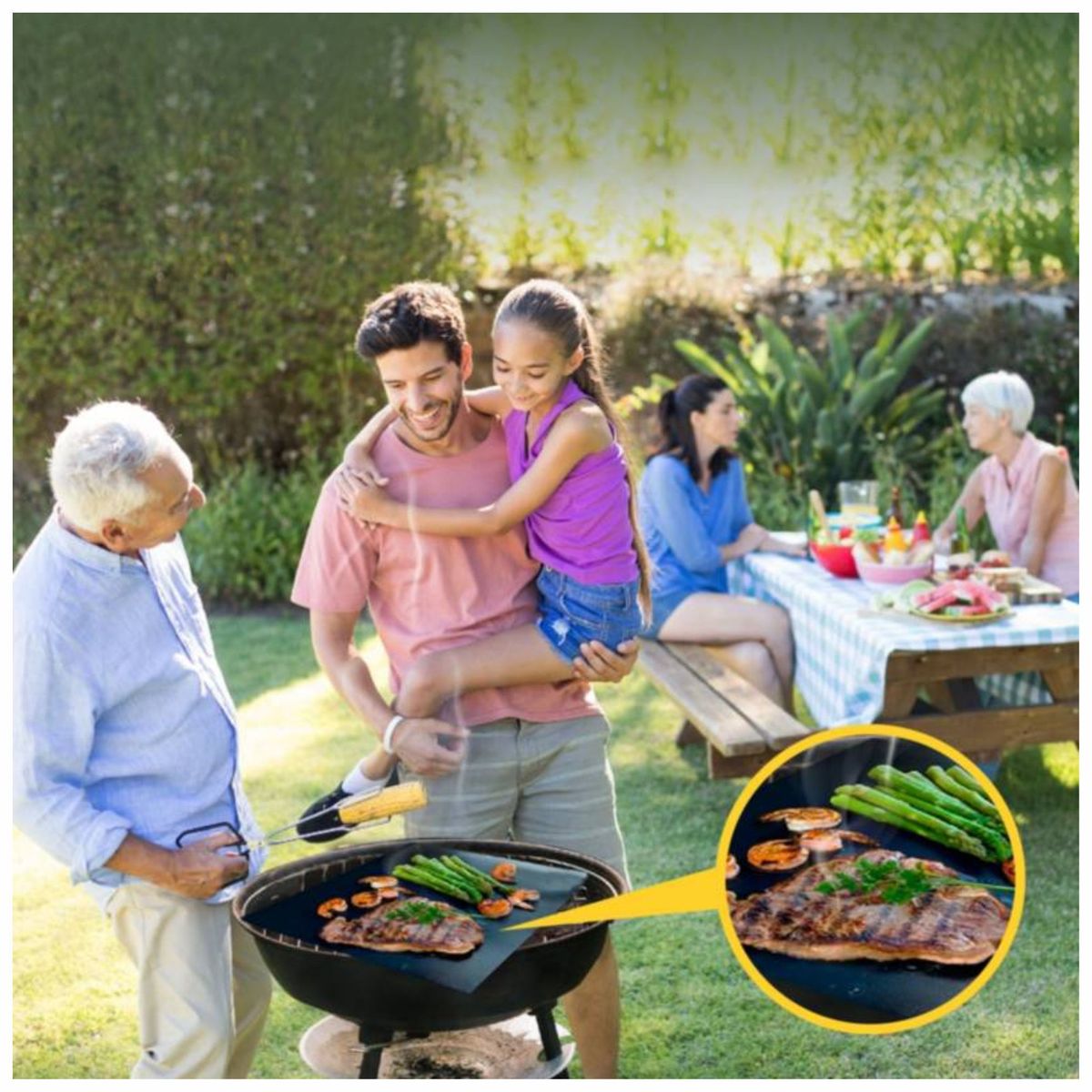 GENERICO - Mat Lamina Teflón Parrilla Antiadherente Bbq Reutilizable