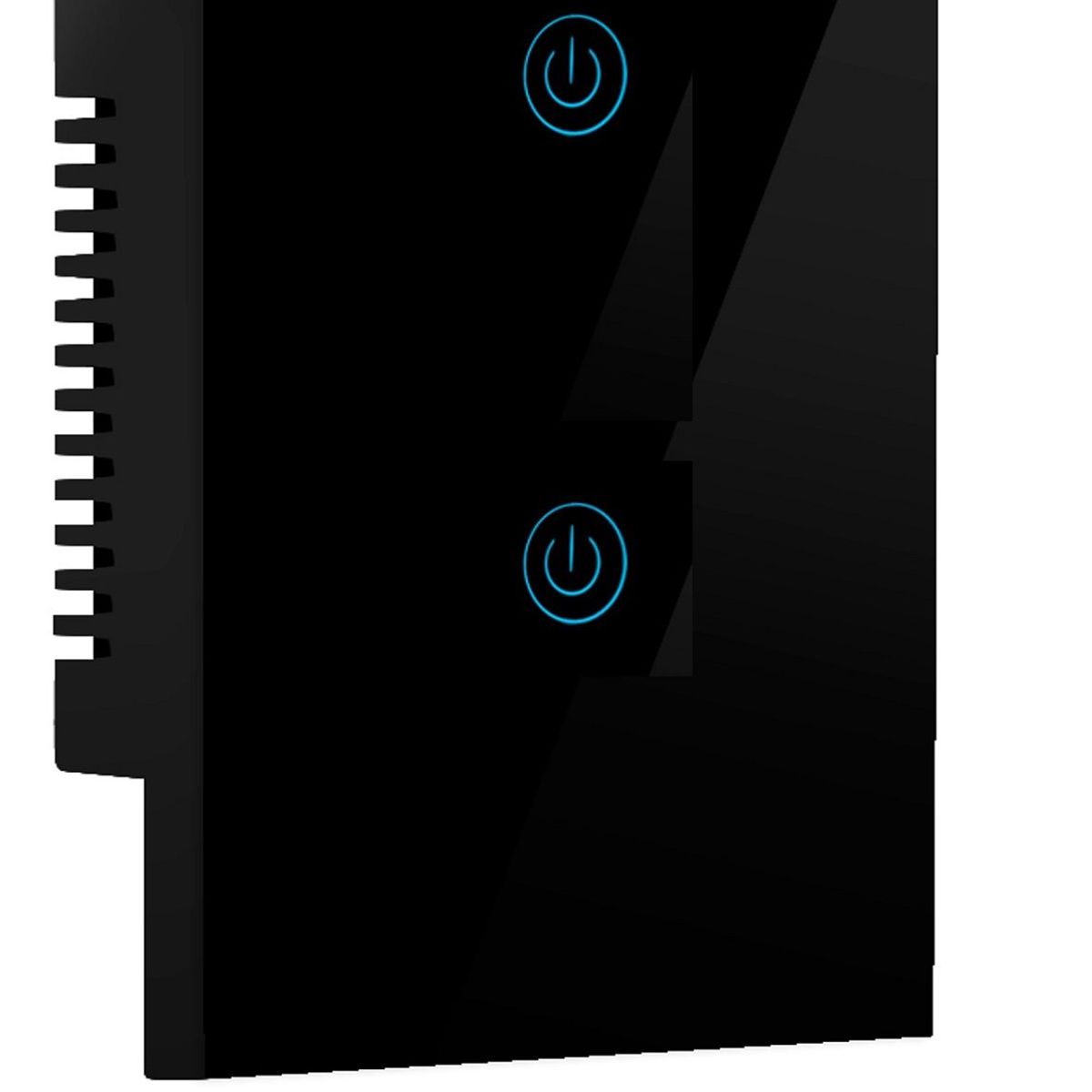 MADTRONIX - Interruptor De Luz Smart Wifi Doble Alexa y Google Sin Neutro Negro