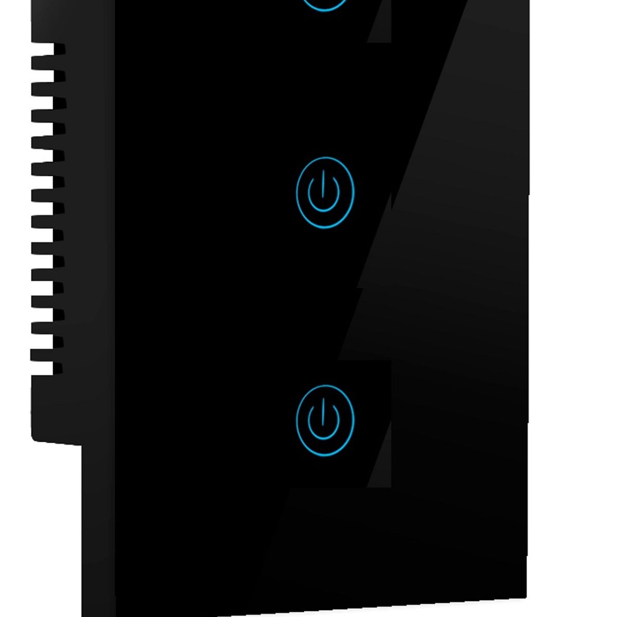 MADTRONIX - Interruptor De Luz Smart Wifi Triple Alexa y Google Sin Neutro Negro