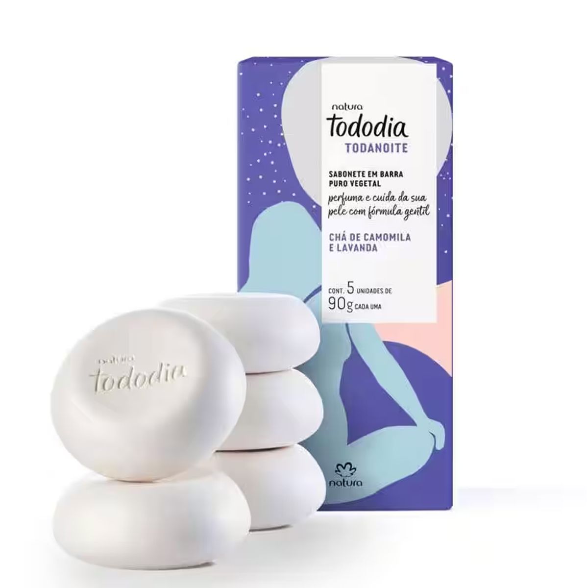 NATURA - Tododia Jabones en barra noche Caja con 5 unidades de 90g