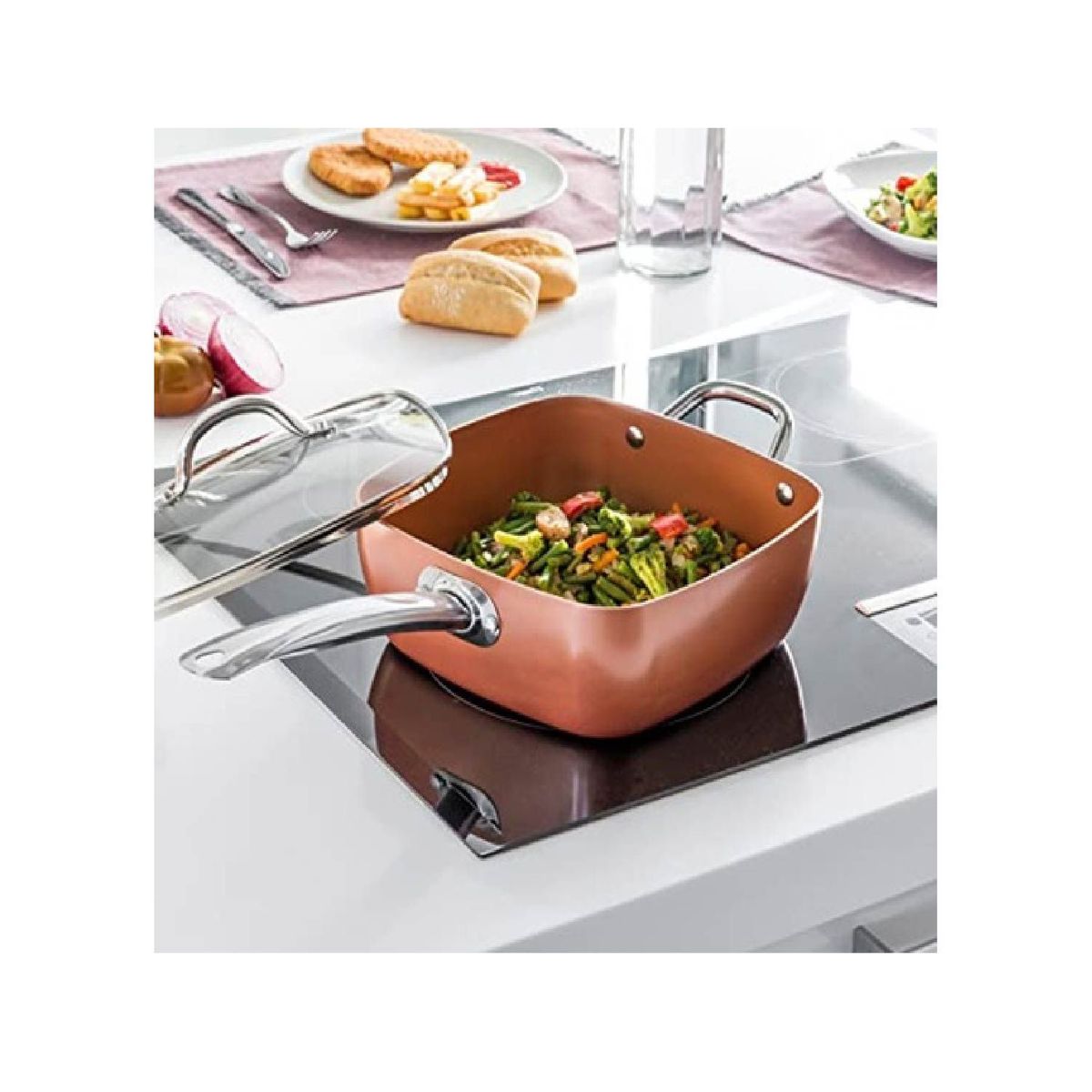 GENERICO - Sarten-Antiadherente-Copper-Pan-Brikenia 24 Cm - 2Lts