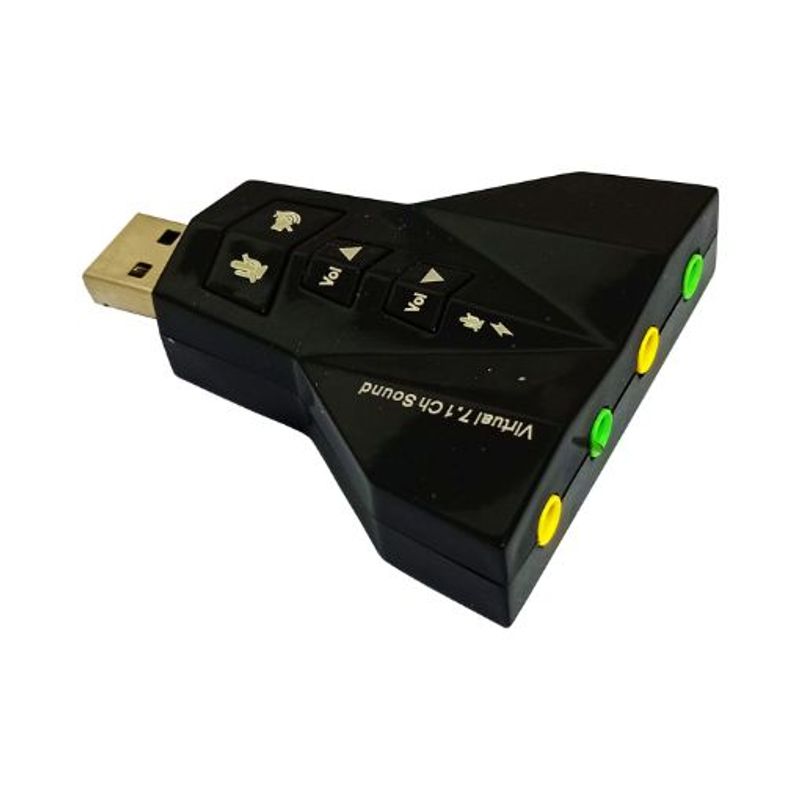 GENERICO - Tarjeta de Sonido USB 7.1 2 Mic y 2 Aud VIRTUAL7.1 TECH