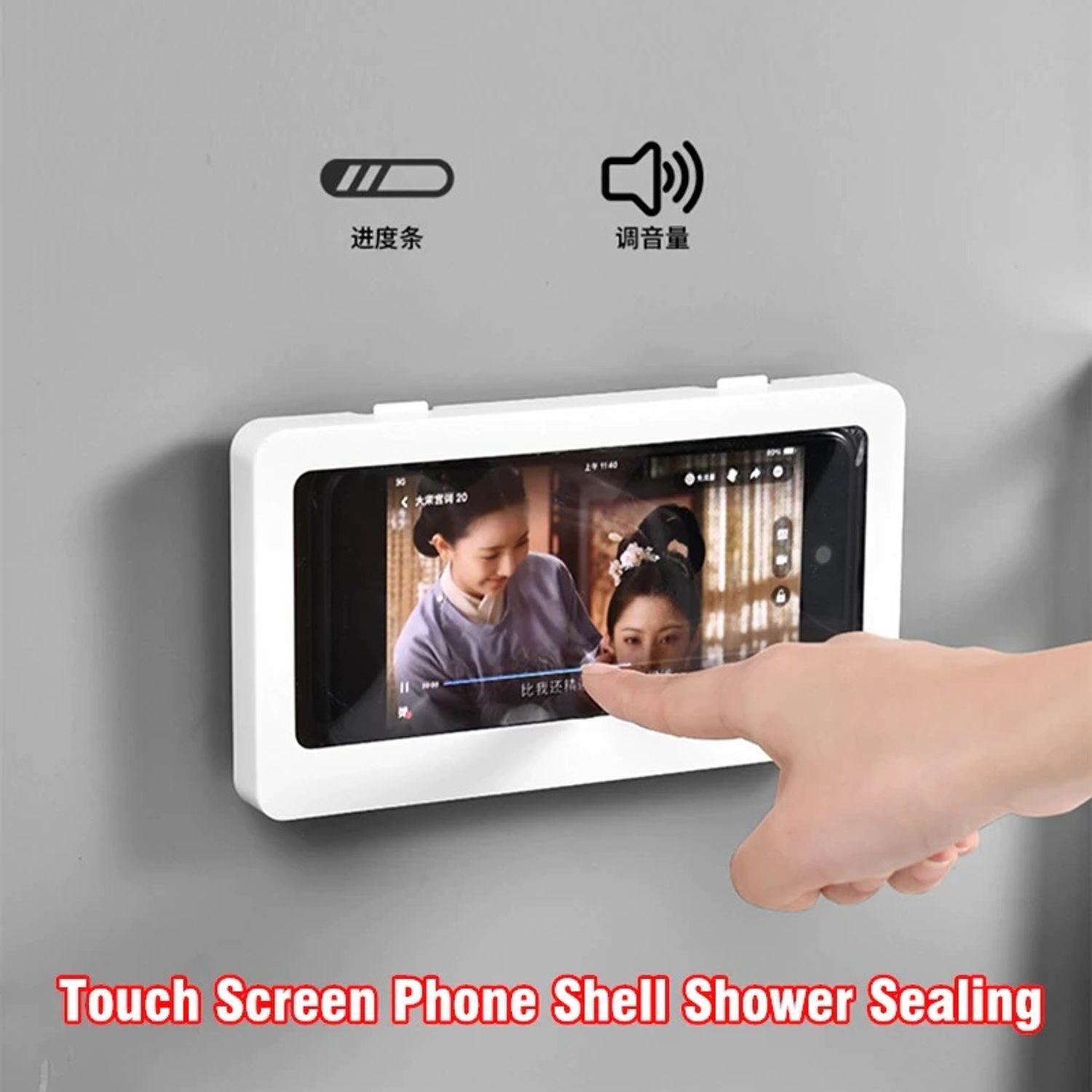 Soporte impermeable para teléfono de ducha, rotación de 360°, universal